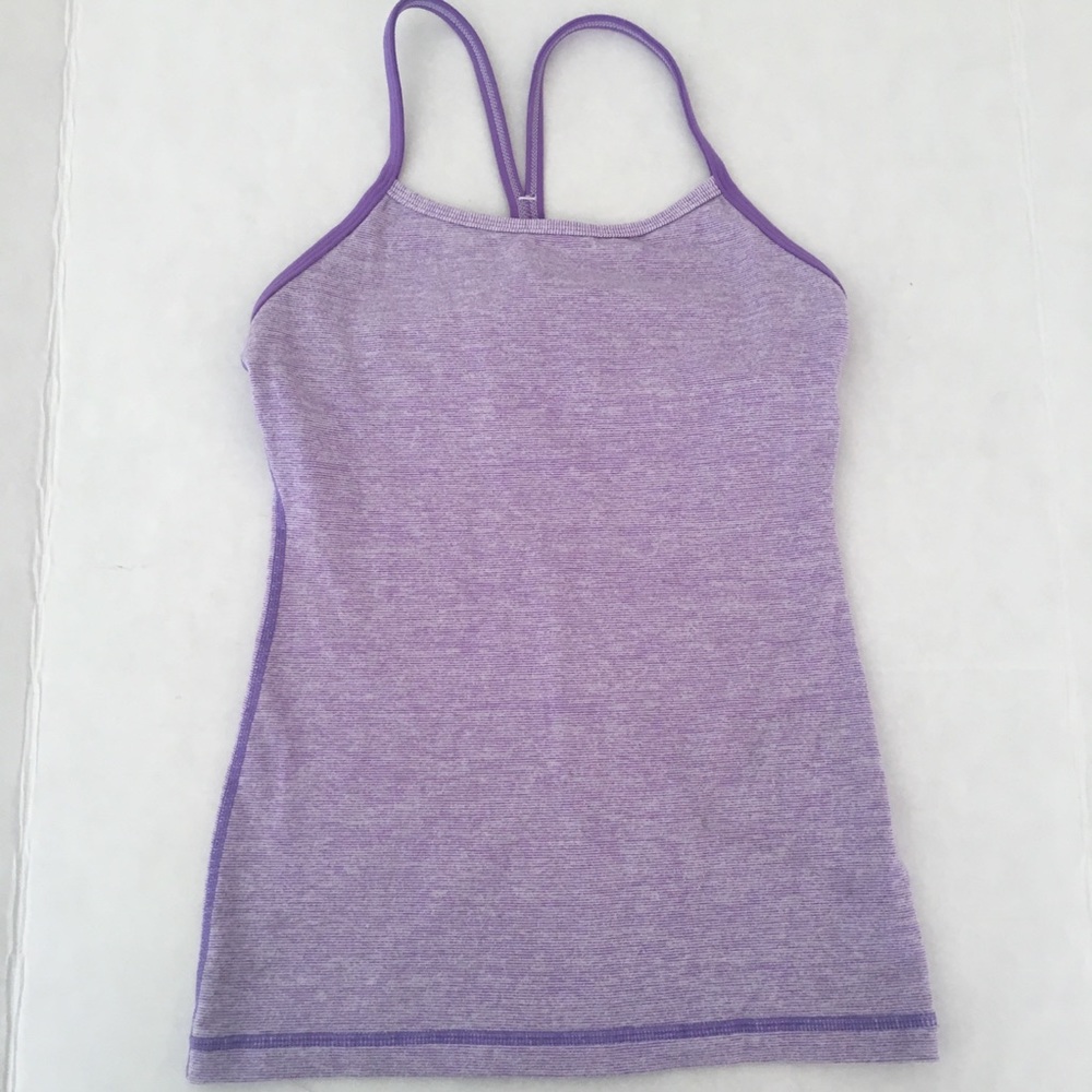 Lululemon Power Y Tank Top Heathered Lilac Purple